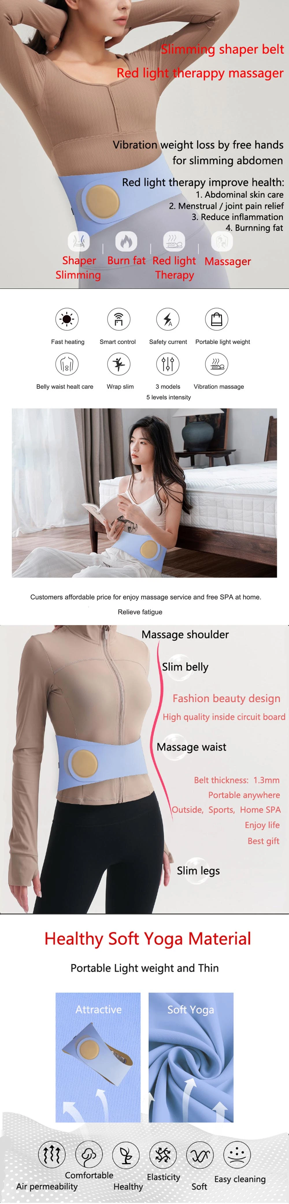 High Quanlity Body Massager Vibration Massage Belt Neck Massager Shoulder Massager Red Light Therapy Body Massage