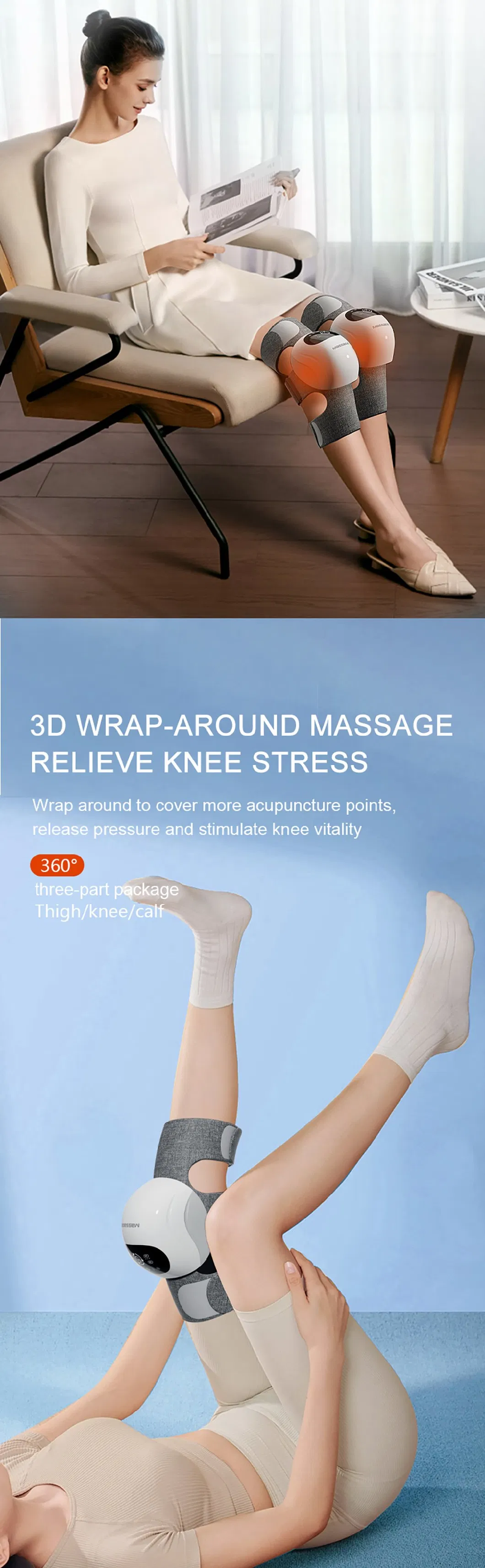 and Kneading Infrared Heated Vibration Joint Knee Shoulder Pain Massager for Circulation